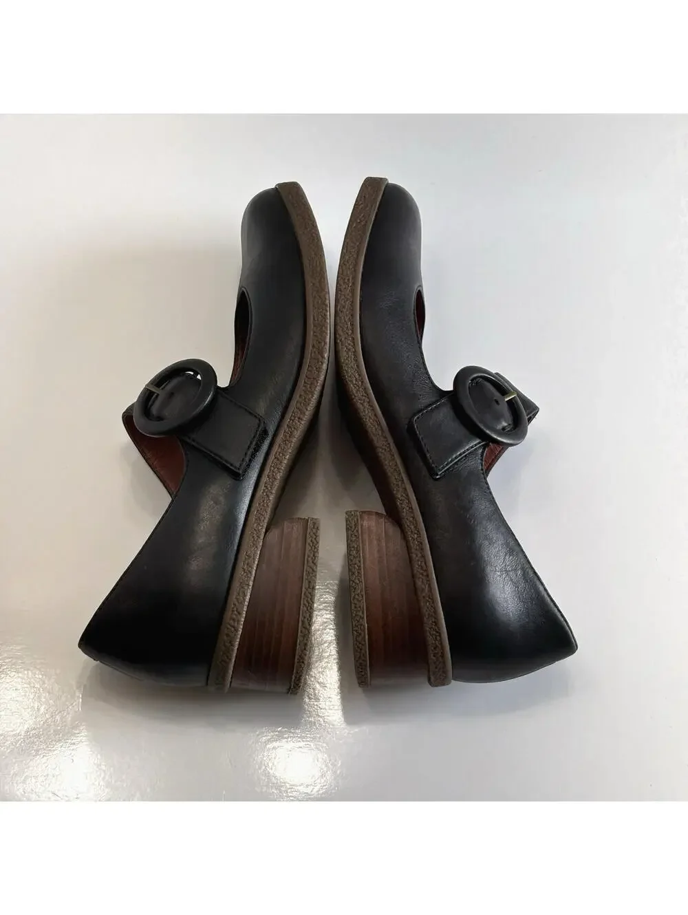 Dansko Brandy Mary Jane Burnished Black Leather Shoes Women's 9.5 Comfort Buckle - Picture 7 of 16